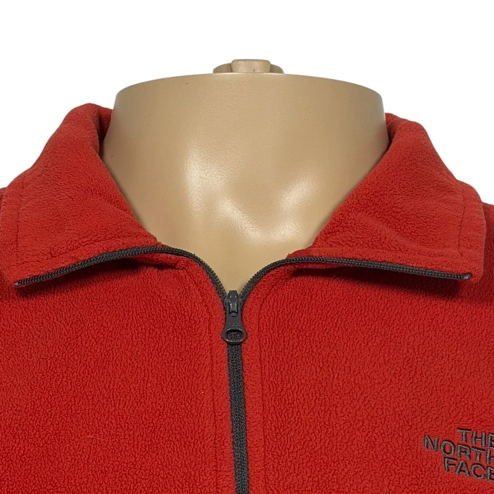 The North Face Men's XL Red Fleece Quarter Zip Pullover Sweater Jacket